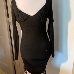 Princess Polly Elegant Black Long Sleeve Bodycon Dress sz 2